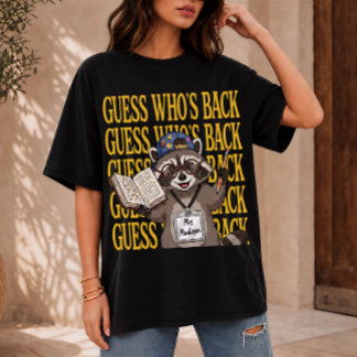 Present till läraren, rolig tvättbjörn tillbaka ti t shirt