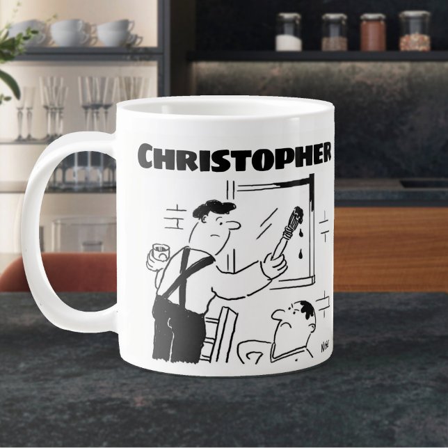 Present till Målaren & Dekoratören med jätte Cof Jumbo Mugg (Large Mug for a Painter with Name)
