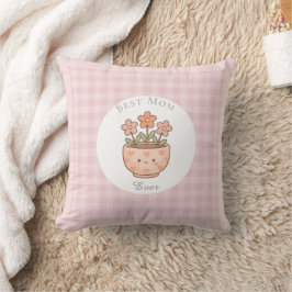Present Till Mamma,Bästa Mamma Någonsin,Rosa Rutig Kudde