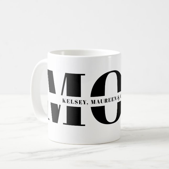 Present till Mamma med barnens namn Kaffemugg (Framsida vänster)
