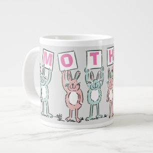 Present till mamma med roliga kaniner jumbo mugg
