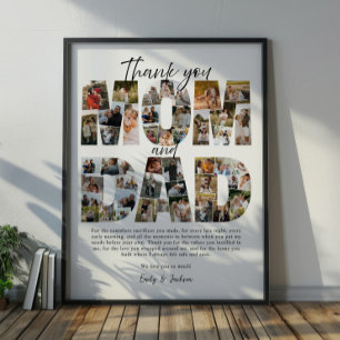 Present till mamma och pappa Foto Collage Familjeb Poster