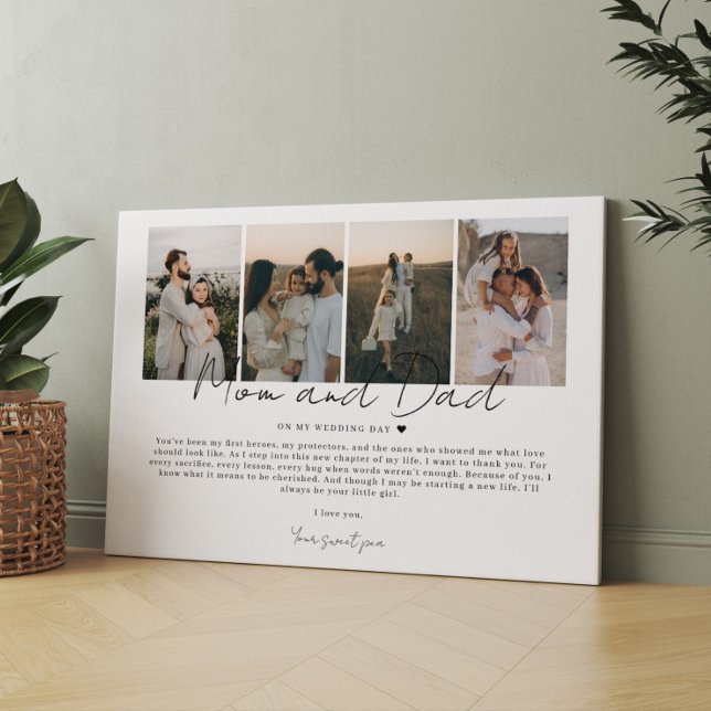 Present till mamma och pappa på min bröllpsdag för canvastryck (Skapare uppladdad)