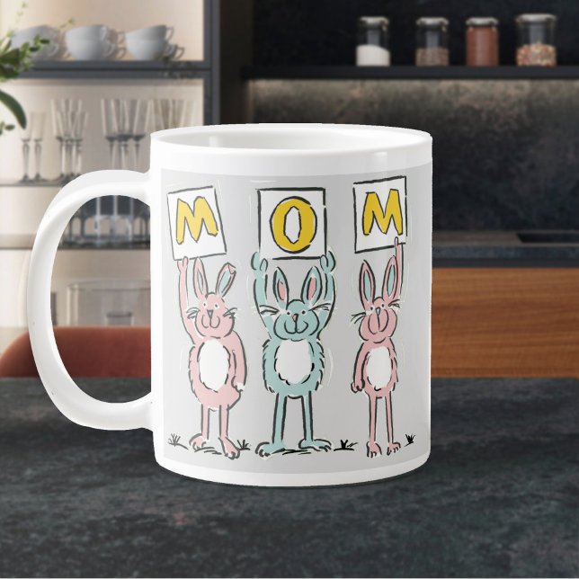 Present till Mamma Roliga Kaniner Design Jumbo Mugg (Large Mug for Mom)