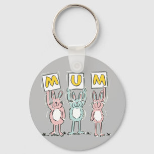 Present till Mamma Roliga Kaniner Design Nyckelring