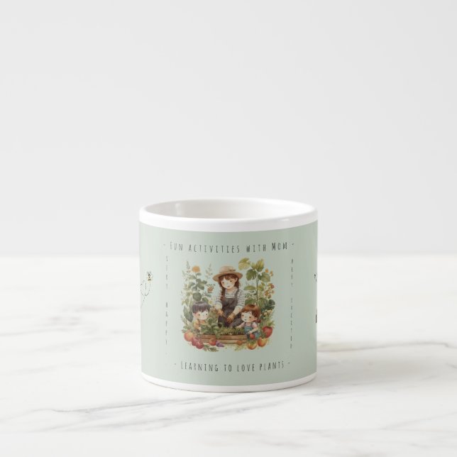 Present till Mamma, Trädgårdsskötsel, Roliga aktiv Espressomugg (Framsidan)