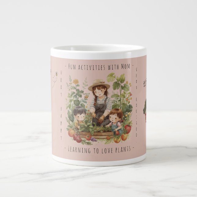 Present till Mamma, Trädgårdsskötsel, Roliga aktiv Jumbo Mugg (Framsidan)