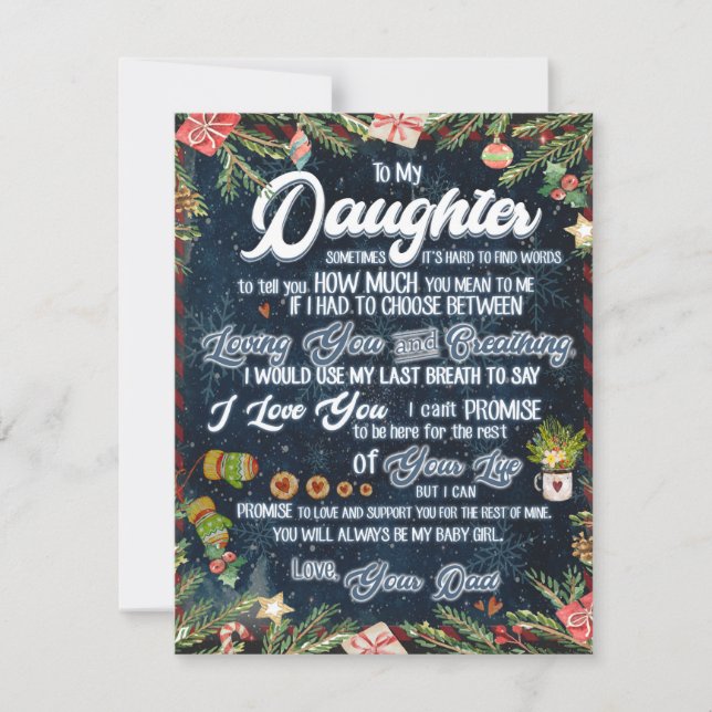 Present till min dotter, julbrev till dotter inbjudningar (Framsida)