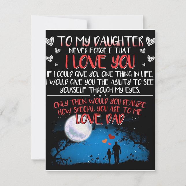 Present Till Min Dotter, Till Min Dotter Bästa Gåv Inbjudningar (Framsida)