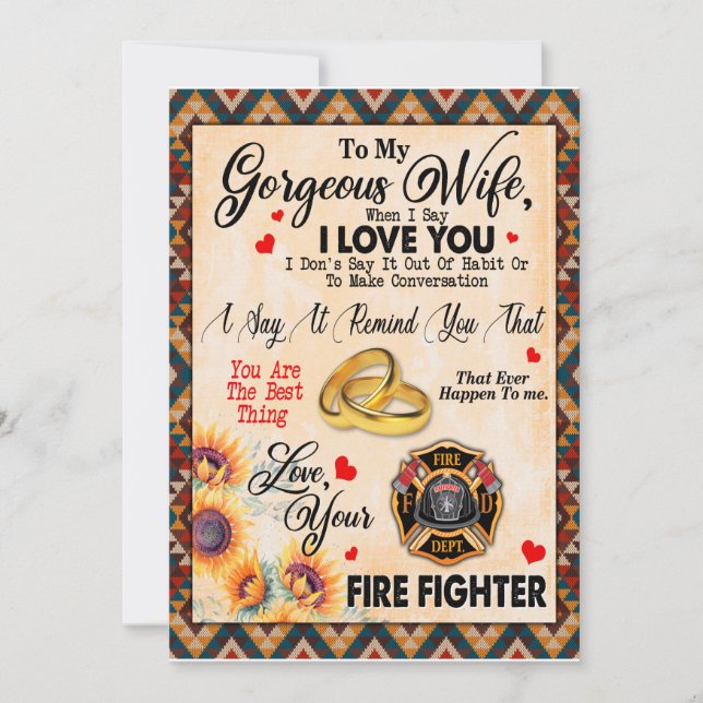 Present till min fru | Brev till min fru Kärlek fr Inbjudningar (Framsida)