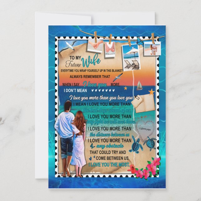 Present till min fru | Brev till min fru Kärlek fr Inbjudningar (Framsida)