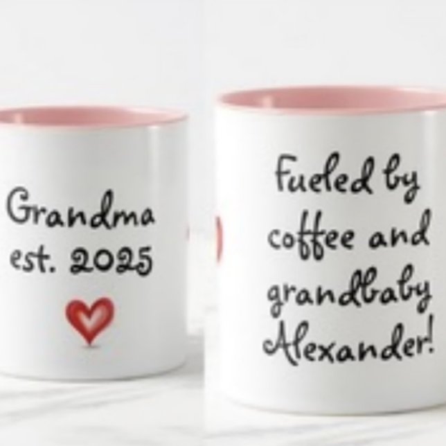 Present till mormor, personlig med namn & år   mugg (Custom grandma mug)