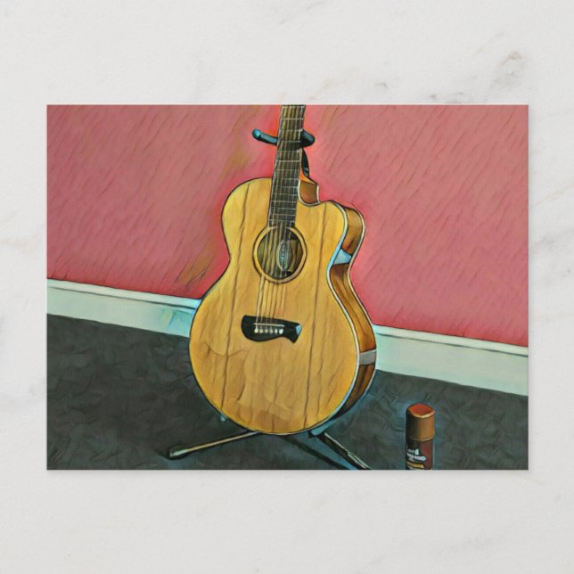 Present till musiker gitarrist vykort (Framsida)