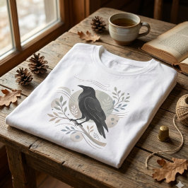 Present till naturälskare Skandi stil korp T Shirt