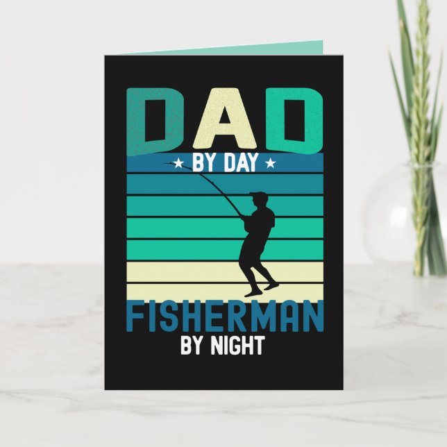 Present till pappa som fiskar; fisk; fiskare; papp kort (Framsida)