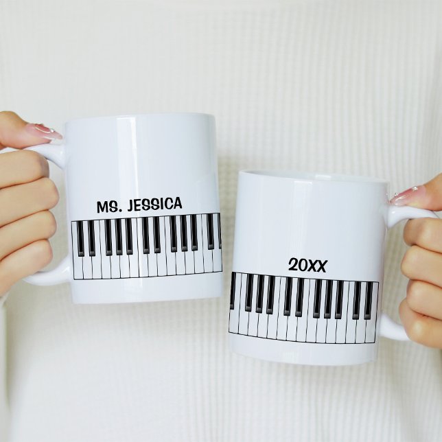 Present till pianolärare pianotangentbord kaffe mugg (Skapare uppladdad)