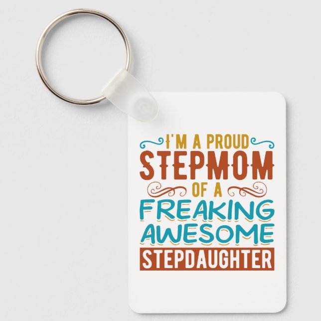 Present till stolt styvmamma från styvdotter nyckelring (Framsida)