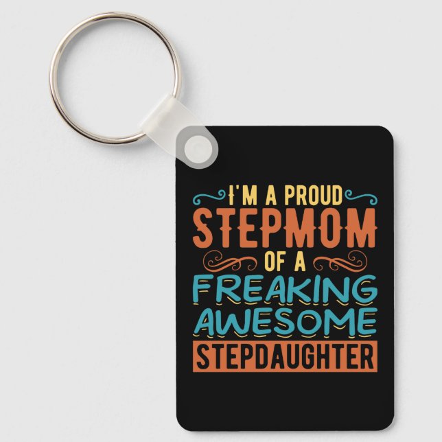Present till stolt styvmamma från styvdotter nyckelring (Framsida)