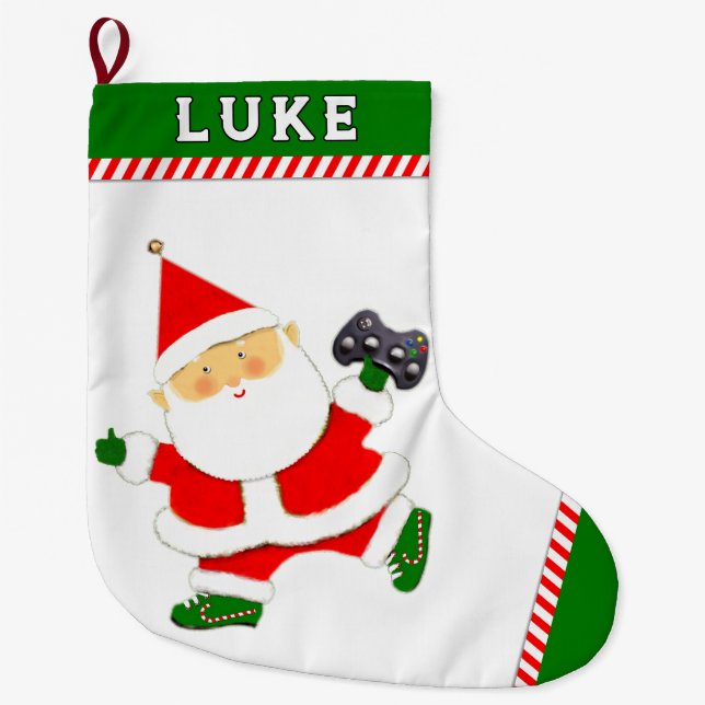 Present till videospelare på semester stor julstrumpa (Framsidan)