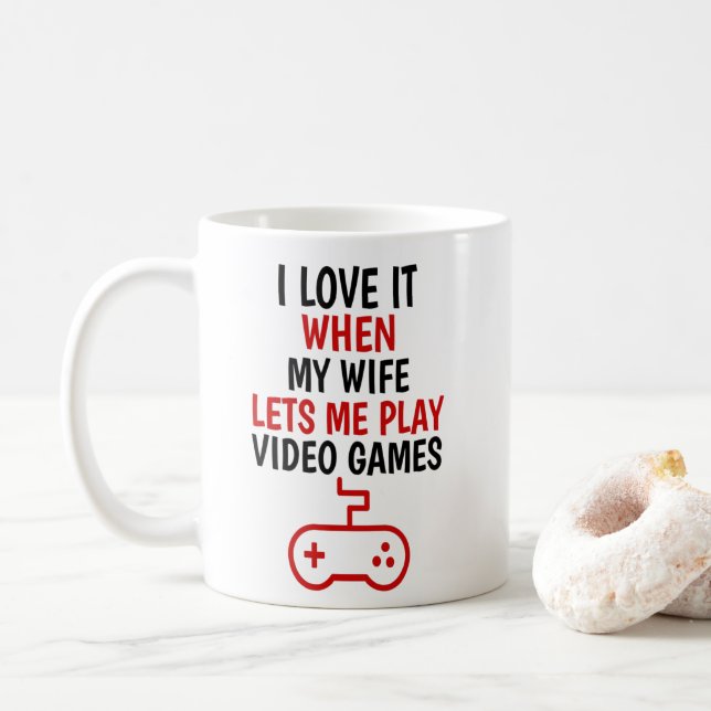 Present till videospelskärlek, rolig present till  kaffemugg (Med munk)