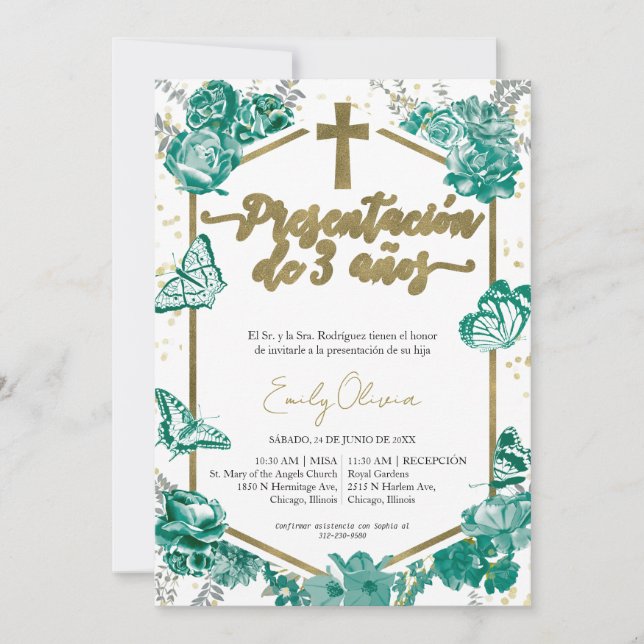 Presentación 3 años Photo Investigation Butterfly Inbjudningar (Framsida)