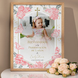Presentación 3 años Photo Welcome Sign Fjärilar Poster
