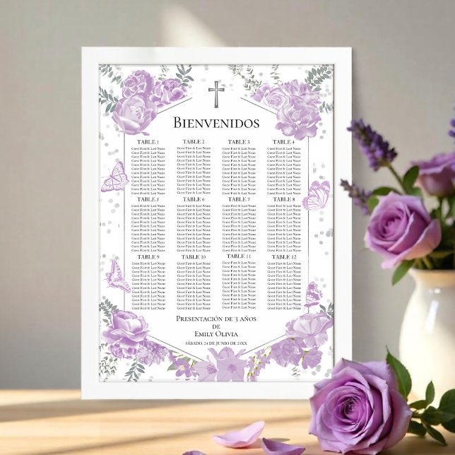 Presentación 3 años Sittplatsdiagram, Fjärilar Poster (Skapare uppladdad)