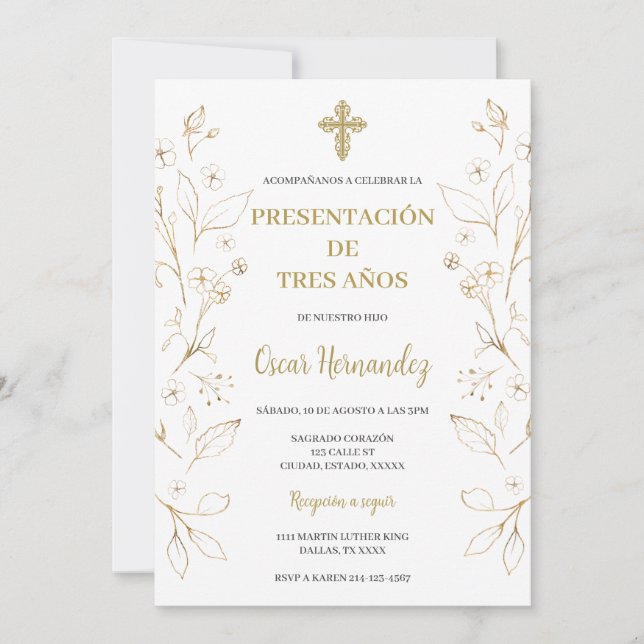 Presentación de Tres Años Inbjudningar (Framsida)