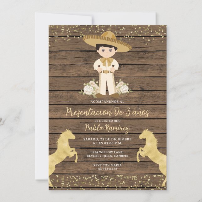 Presentación de tres años invitación niño Birthday Inbjudningar (Framsida)