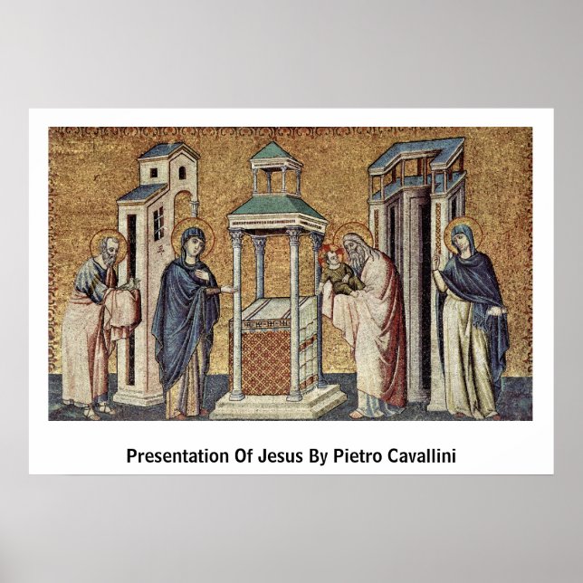 Presentation av Jesus av Pietro Cavallini Poster (Framsidan)