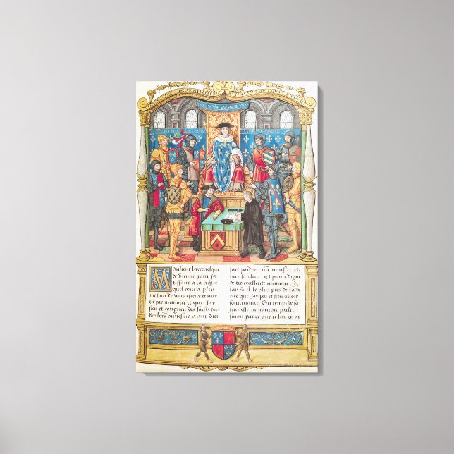 Presentation av memorandumet till Louis XI Canvastryck (Framsida)