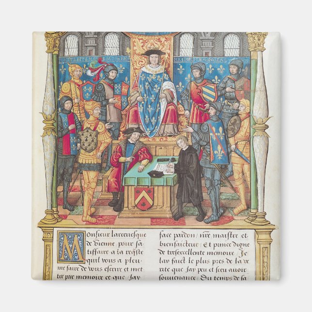 Presentation av memorandumet till Louis XI Magnet (Framsidan)