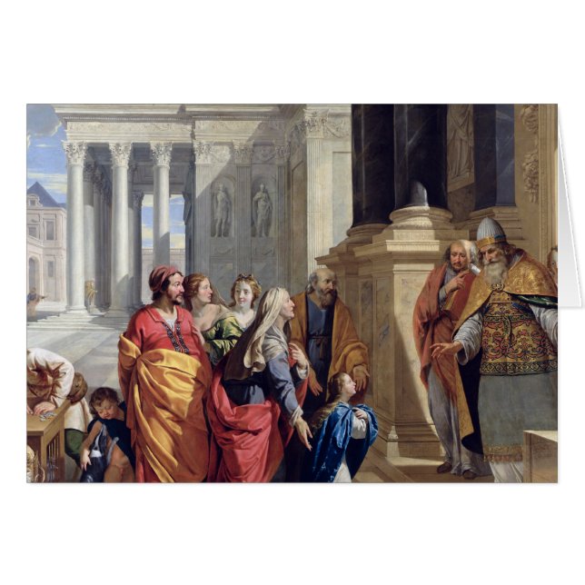 Presentation av oskulden i tempelet hälsningskort (Framsidan Horizontal)