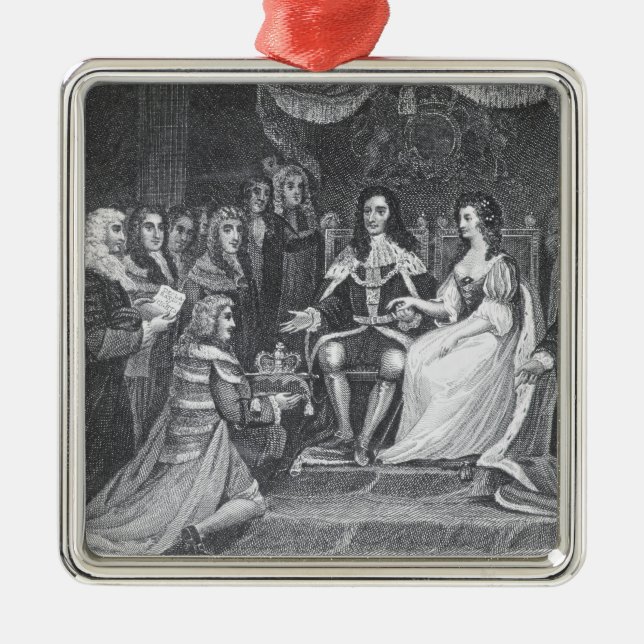 Presentation av räkningen av rättigheter julgransprydnad metall (Framsidan)