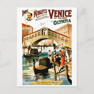 Presentation av staden Venedig på Olympia, vintage Vykort