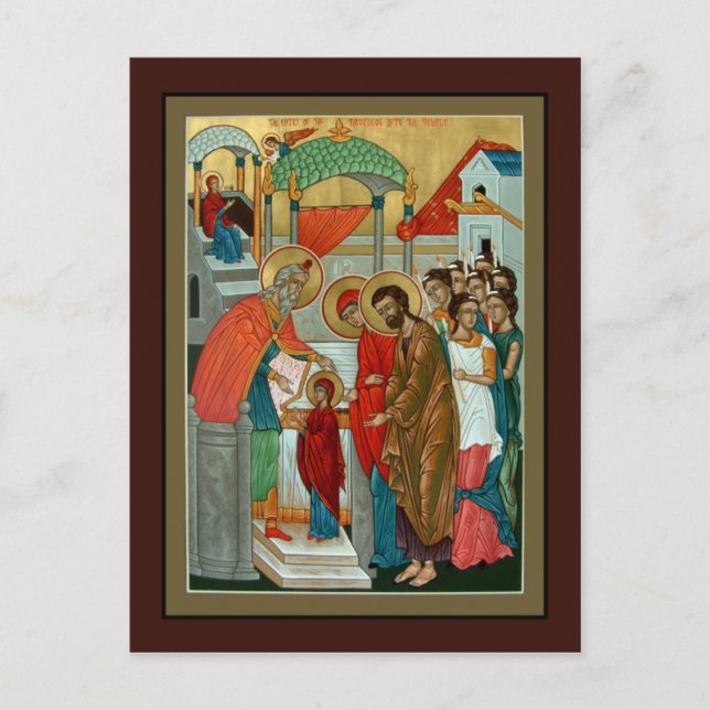 Presentation av Theotokos Prayer Card Vykort (Framsida)