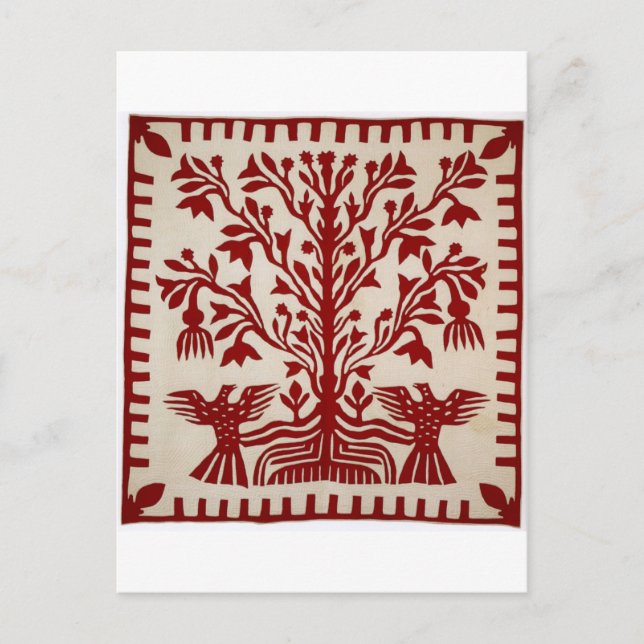Presentation quilt från Oahu, c. 1855-1887 Vykort (Framsida)