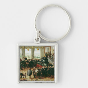 Presentation till hertigen Phillip II Fyrkantig Silverfärgad Nyckelring