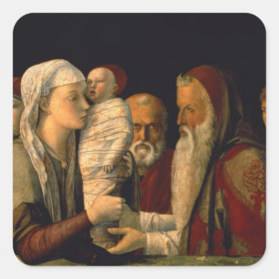 Presentationen av Jesus i tempelet Fyrkantigt Klistermärke