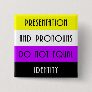 Presentations- och för pronomen =/= identitet - knapp