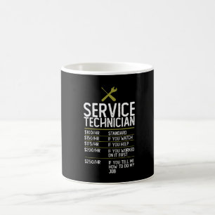 Presentationsidea för servicetekniker kaffemugg