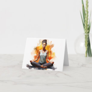 Presentationskort för vattentfärg yoga tack kort
