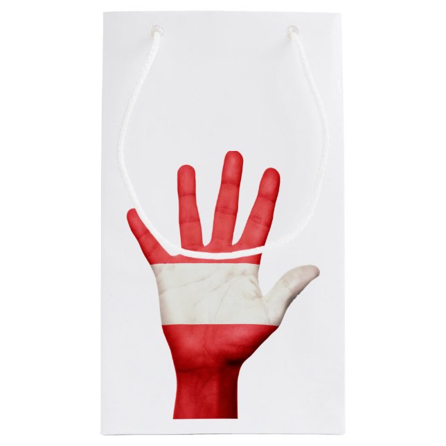 Presentationsruta för österrikisk Flagga Hand Desi (Baksidan)