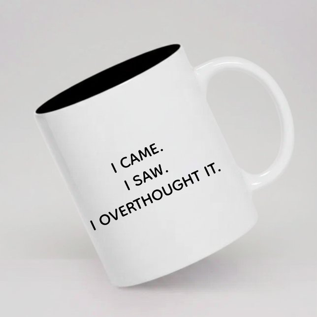 Presentbar mugg för henne eller honom med överanal (Sarcastic Overthinker Mug Birthday Gift for Her, Funny Anxiety Quote Mug Christmas Gift for Him,)