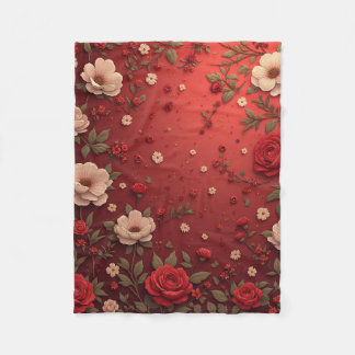 presentblomma mönster knäfilt fleecefilt