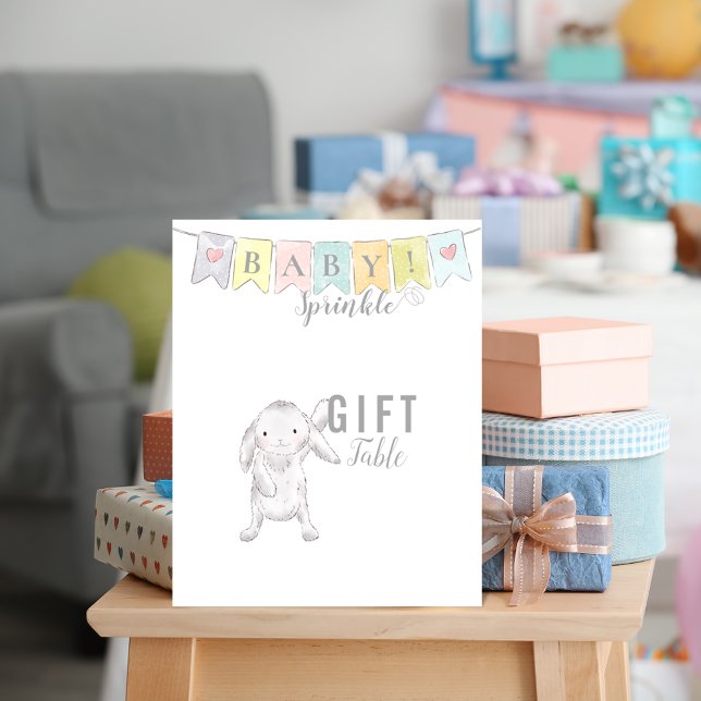 Presentbordsskylt Baby Sprinkle Kanin och Banner Poster (Skapare uppladdad)