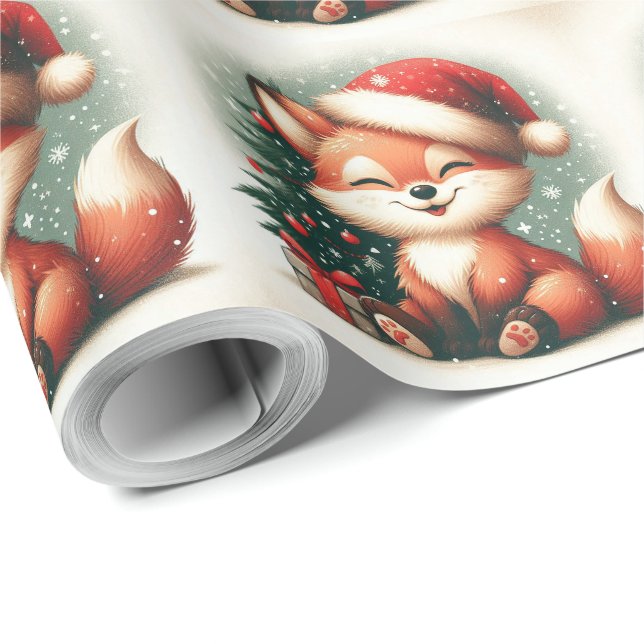Presentbox för julklapp Santa Fox Presentpapper (Rullad Hörn)