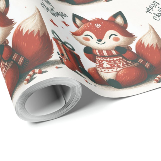 Presentbox för julklapp Santa Fox Presentpapper (Rullad Hörn)