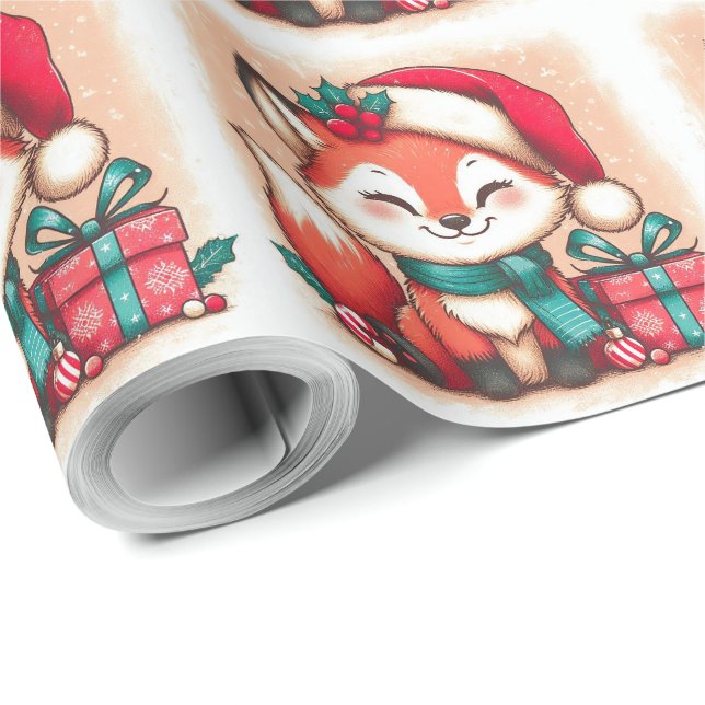 Presentbox för julklapp Santa Fox Presentpapper (Rullad Hörn)