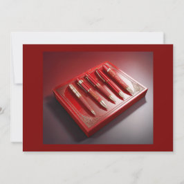 Presentbox och fem unika ballongpennor inbjudningar